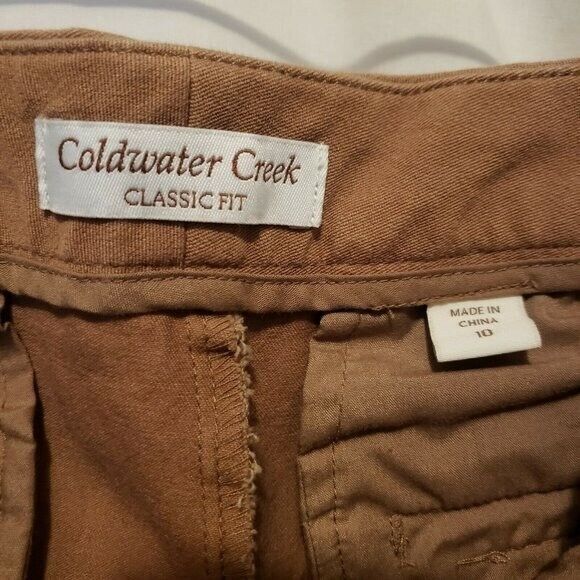 ColdWater Creek Womens Size 10  Brown Solid Classic Fit Chino Pants - Picture 7 of 11